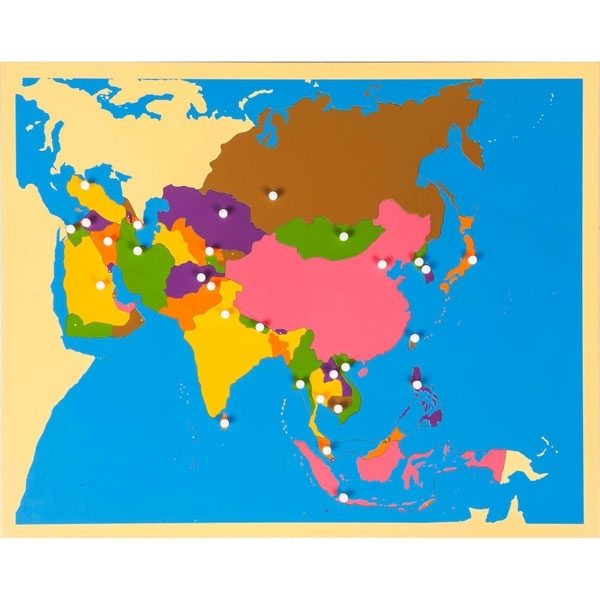 Montessori παζλ Χάρτης: Ασία